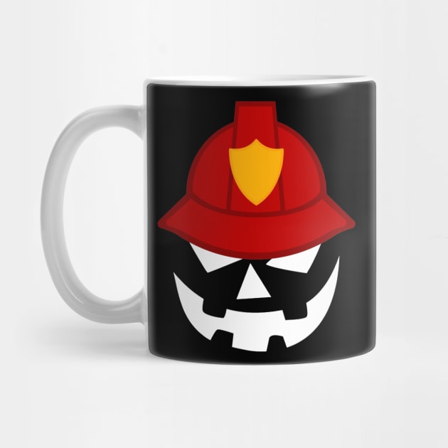 firefighter Scary Pumpkin Smiling Halloween by foxmqpo